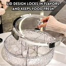 idrop 5 Grid - 6 Grid Bekas Penyimpanan Buah & Kekacang , Candy Snack Tray Air Tight Storage Box , Luxury Fruit Tray Container Bekas Kuih Raya (S)