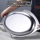 idrop 【40CM / 46CM / 52CM 】304 Stainless Steel PanKeluli Tahan Karat, Ikan Bakar Pemanggang Stim Tray, Stainless Steel Fish Shape Steam Food Tray With Glass Lid