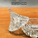 idrop Doorgift Kaca Glass Majlis Kahwin Cenderahati, Balang penyimpanan Desktop, Balang Gula Kaca ,Penutup Lutsinar Kristal Berlian