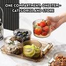 idrop 4 Grid -6 Grid Bekas Buah Kering, Candy Serving Tray Dried Fruit Snack Box , Luxury Snack Tray With Lid Container Set (S)