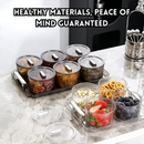 idrop 4 Grid -6 Grid Bekas Buah Kering, Candy Serving Tray Dried Fruit Snack Box , Luxury Snack Tray With Lid Container Set (S)