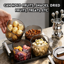 idrop 4 Grid -6 Grid Bekas Buah Kering, Candy Serving Tray Dried Fruit Snack Box , Luxury Snack Tray With Lid Container Set (S)