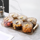 idrop 4 Grid -6 Grid Bekas Buah Kering, Candy Serving Tray Dried Fruit Snack Box , Luxury Snack Tray With Lid Container Set (S)