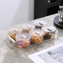 idrop 4 Grid -6 Grid Bekas Buah Kering, Candy Serving Tray Dried Fruit Snack Box , Luxury Snack Tray With Lid Container Set (S)