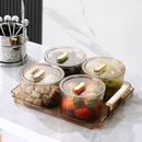 idrop 4 Grid -6 Grid Bekas Buah Kering, Candy Serving Tray Dried Fruit Snack Box , Luxury Snack Tray With Lid Container Set (S)