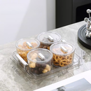 idrop 4 Grid -6 Grid Bekas Buah Kering, Candy Serving Tray Dried Fruit Snack Box , Luxury Snack Tray With Lid Container Set (S)