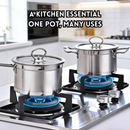 idrop [ 16CM 20CM 24CM ] Stainless Steel Cookware Set Milk Pot Double Handle Soup Pot Frying Pan Induction Gas Stove Compatible Kitchen Cookware Set Periuk Keluli Tahan Karat Set Periuk Susu Periuk Sup Dua Pemegang Kuali Goreng Sesuai Dapur Induksi (S)