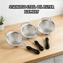 idrop 16cm - 24cm Penapis Minyak Keluli Tahan Karat Pemegang Hitam Dengan Telinga , Stainless Steel Colander Strainer Baking Sieve Strainer Cooking Filter Wire , Oil Filter With Plastic Handle (S)