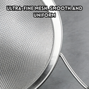 idrop 16cm - 24cm Penapis Minyak Keluli Tahan Karat Pemegang Hitam Dengan Telinga , Stainless Steel Colander Strainer Baking Sieve Strainer Cooking Filter Wire , Oil Filter With Plastic Handle (S)