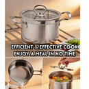 idrop [ 16CM 20CM 24CM ] Stainless Steel Cookware Set Milk Pot Double Handle Soup Pot Frying Pan Induction Gas Stove Compatible Kitchen Cookware Set Periuk Keluli Tahan Karat Set Periuk Susu Periuk Sup Dua Pemegang Kuali Goreng Sesuai Dapur Induksi (S)