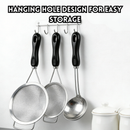 idrop 16cm - 24cm Penapis Minyak Keluli Tahan Karat Pemegang Hitam Dengan Telinga , Stainless Steel Colander Strainer Baking Sieve Strainer Cooking Filter Wire , Oil Filter With Plastic Handle (S)