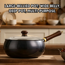 idrop 24CM Deep Belly Wok Traditional Pumpkin Shape Iron Wok Flat Bottom Cooking Pan Induction Gas Stove Compatible Kitchen Cookware Kuali Besi Perut Besar Bentuk Labu Kuali Goreng Dasar Rata Sesuai Dapur Induksi dan Dapur Gas Peralatan Dapur Rumah (S)