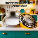idrop 31CM Stainless Steel Buffet Stove Round with Lid Four Leg Stand Removable Grill Fish BBQ Stove Hotel Catering Cookware Dapur Bufet Keluli Tahan Karat 31CM Bulat dengan Penutup Kaki Empat Boleh Tanggal Dapur BBQ Ikan Peralatan Hotel Katering (S)