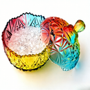 idrop Doorgift Kaca Glass Majlis Kahwin Cenderahati, Balang penyimpanan Desktop, Balang Gula Kaca ,Penutup Lutsinar Kristal Berlian