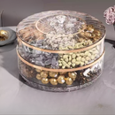 idrop Acrylic Bekas Kuih Raya Bulat Boleh Pusing 360, Bekas Makanan Snek , Bekas Biskut Raya Snak Candy Storage Box