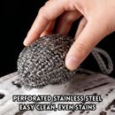 idrop Penggosok Keluli Tahan Karat Dengan Tali, Berus Pembersih Dapur , untuk Periuk Dan Kuali, Stainless Steel Wire Balls Metal Dishwashing Clean Ball Scrubbers Kitchen Scrubbing Sponges (S)