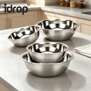 idrop【28CM - 40CM】Stainless Steel Mixing Bowl Soup Preparation Vegetable Seasoning Kitchen Serving Bowl Large Capacity Household & Canteen Keluli Tahan Karat Mangkuk Sup Dalam Besar Sayur Bekas Penyediaan Makanan Untuk Kegunaan Dapur, Rumah & Kantin (S)