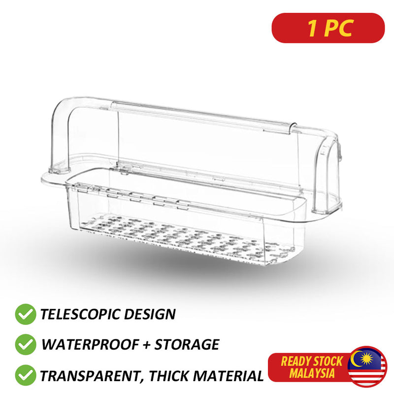 idrop Telescopic Drain Storage Rack With Water Retaining Strip Set / Rak Penyimpanan Longkang Teleskopik Dengan Set Jalur Penahan Air / 伸缩沥水收纳架带挡水条套装