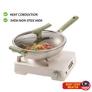 idrop 34CM Titanium Single Handle Non-Stick Pan / Kuali Tidak Melekat Pemegang Tunggal Titanium / 34CM有钛单柄不粘锅