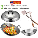 idrop 5pcs Combo Set 65cm kuali kawah rendang Honeycomb Kuali Besar Berpenutup 62CM & Senduk dan Spatula & 40CM Periuk 304