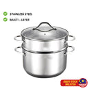 idrop 24CM 304 Double Bottom Soup Pot Steamer Set / Set Pengukus Periuk Sup 24cm 304 Dua Bawah / 24cm 304复底汤锅蒸锅套装