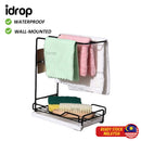 idrop Desktop Wall-Mountable Wiping Rack With Drain Tray / Rak Pengelap Boleh Lekap di Dinding Desktop Dengan Dulang Longkang / 台式可壁挂抹布置物架带沥水盘