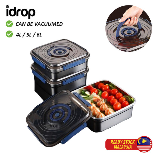 idrop 4L/5L/6L Stainless Steel Crisper Box / Kotak Crisper Keluli Tahan Karat / 不锈钢保鲜盒