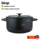 idrop 2800ML Green French Clay Pot / Periuk Tanah Liat Perancis Hijau 2800ML / 2800ML小号法陶锅