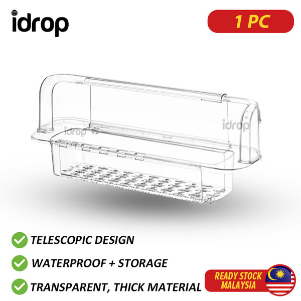 idrop Telescopic Drain Storage Rack With Water Retaining Strip Set / Rak Penyimpanan Longkang Teleskopik Dengan Set Jalur Penahan Air / 伸缩沥水收纳架带挡水条套装