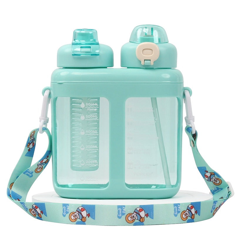 idrop 1600ml 2 IN 1 Double Bottle Drinking Flask Dual Water Cup / Botol Minuman Dua Dalam Satu / 1600ml 二合一双瓶饮水瓶双水杯