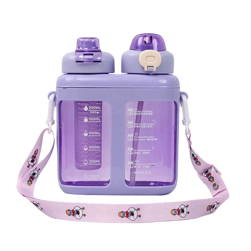 idrop 1600ml 2 IN 1 Double Bottle Drinking Flask Dual Water Cup / Botol Minuman Dua Dalam Satu / 1600ml 二合一双瓶饮水瓶双水杯