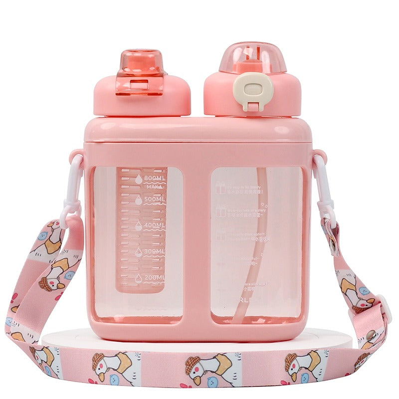 idrop 1600ml 2 IN 1 Double Bottle Drinking Flask Dual Water Cup / Botol Minuman Dua Dalam Satu / 1600ml 二合一双瓶饮水瓶双水杯