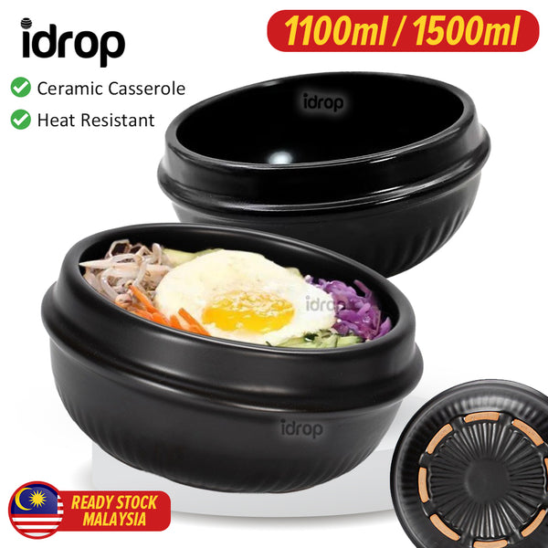 idrop Cooking Casserole Food Claypot Stone Pot Bowl / Periuk Seramik Makanan / 1100ml1500ml号石锅(砂煲)