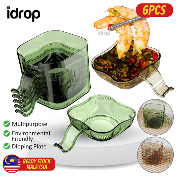 idrop [ 6PCS ] Multipurpose Dipping Plate PET Serving Plate / Piring Hidang Kecil Pelbagai Guna / 蘸料碟