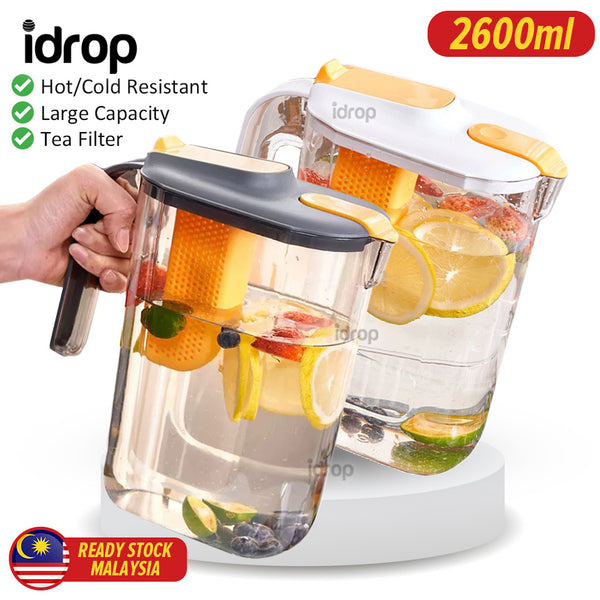 idrop 2600ml Drinking Water Jug Large Capacity Container / Jag Bekas Air Kapasiti Besar / 2600ml 饮用水壶 大容量容器