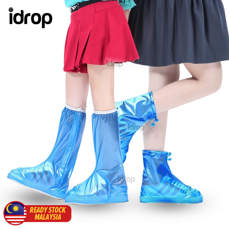 idrop [ Short / High ] Thick Wear Resistant PVC Waterproof Shoe Cover / Sarung Kasut Hujan Kalis Air Tinggi Rendah / 中高筒加厚耐磨PVC防水鞋套 雨天骑行户外成人通用款便携式雨鞋套