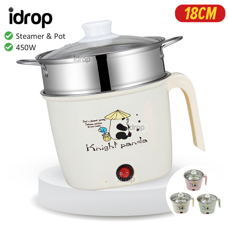 idrop [ 2 LAYER ] 18CM Single Handle Electric Cooking Pot 450W / Periuk Masak Elektrik 18CM / 18CM单柄二层电煮锅450W