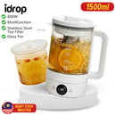 idrop 1.5L Multifunctional Health Glass Pot 800W / Cerek Elektrik Kaca Pelbagai Guna / 1.5L多功能养生壶(800W)(不锈 钢漏/玻璃杯杯)