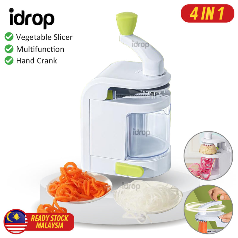 idrop Vegetable Spiral Cutter Slicer Hand Cranked with Suction Base / Pemotong Sayur / 手摇卷丝器(切菜器)