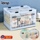 idrop Folding Storage Large Book Box with Wheels / Kotak Penyimpanan Barang Beroda / 折叠收纳书箱大号带轮子