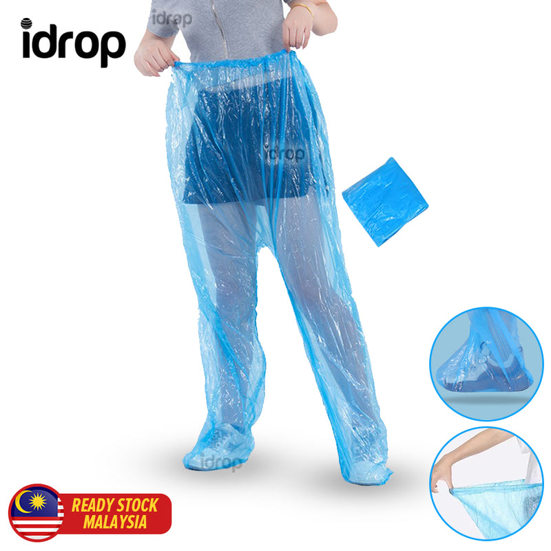 idrop Disposable Waterproof Full Cover Rain Pants / Seluar Hujan Kalis Air pakai Buang / 一次性防水全覆盖雨裤
