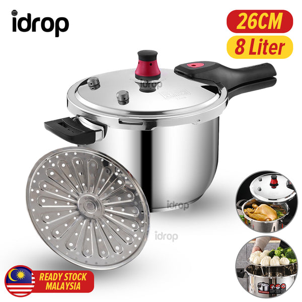 idrop [ 26CM ] 8 Liter Pressure Cooker / Pemasak Tekanan Keluli Tahan Karat / 26CM旺龙压力锅(S系列)(8L)