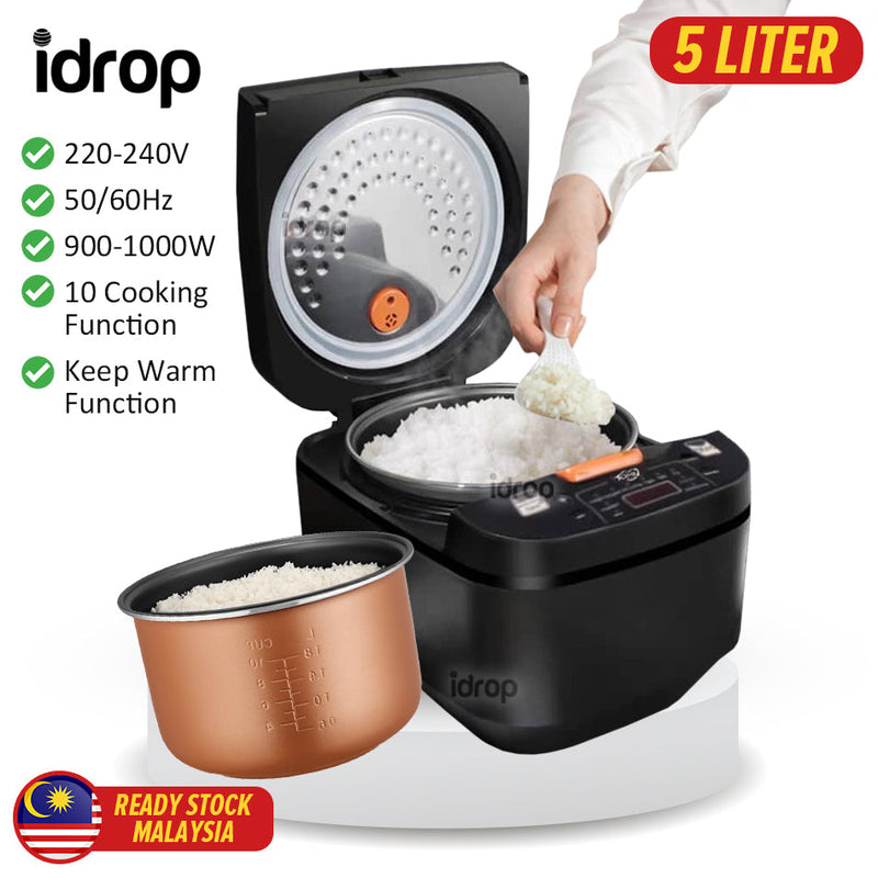 idrop [ 5 Liter ] Multifunction Rice Cooker With 10 Different Cooking Function / Periuk Masak Nasi Elektrik Pelbagai Guna 5 Liter / 5L电饭煲900W