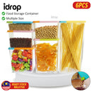 idrop [ 6PCS ] Grain & Cereal Food Dispenser Storage Box / Bekas Makanan Pelbagai Saiz / 六件套塑料储存罐