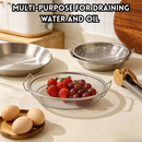 idrop 1 SET 23CM Double Layer Oil Draining Tray Stainless Steel Oil Filter Rack Fried Food Pan Grease Deep Fry Oil Strainer Plate Set Dulang Tapis Minyak 23CM 1SET Dua Tingkat Keluli Tahan Karat Rak Saliran Minyak Dulang Untuk Makanan Goreng & Snek Cucuk