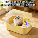 idrop 1 PCS 62CM Fully Enclosed Cat Litter Box Extra Large Deodorizing Cat Toilet with Splash Proof Cover Corridor Style Litter Tray Include Cat Litter Scoop Kotak Kucing Tertutup Penuh 62CM Saiz Besar Anti Percikan Fungsi Nyah Bau Termasuk Penyodok Pasir