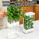 idrop 2 PCS – Herb Fresh Keeping Storage Box Cilantro Spring Onion Garlic Mint Asparagus Hydroponic Refrigerator Organizer Fresh Container Set Set Kotak Penyimpanan Herba Segar Ketumbar Bawang Putih Pudina Hidroponik Bekas Peti Sejuk Penjagaan Kesegaran