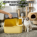 idrop 1 PCS 62CM Fully Enclosed Cat Litter Box Extra Large Deodorizing Cat Toilet with Splash Proof Cover Corridor Style Litter Tray Include Cat Litter Scoop Kotak Kucing Tertutup Penuh 62CM Saiz Besar Anti Percikan Fungsi Nyah Bau Termasuk Penyodok Pasir