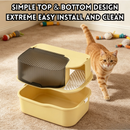 idrop 1 PCS 62CM Fully Enclosed Cat Litter Box Extra Large Deodorizing Cat Toilet with Splash Proof Cover Corridor Style Litter Tray Include Cat Litter Scoop Kotak Kucing Tertutup Penuh 62CM Saiz Besar Anti Percikan Fungsi Nyah Bau Termasuk Penyodok Pasir