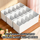 idrop 2 PCS – Compartment Storage Box Desktop Plastic Organizer Rectangular Storage Basket with Divider Tabletop Storage Container Kotak Penyimpanan Berpetak 2PCS Organiser Plastik Meja Bentuk Segi Empat Dengan Pembahagi Bekas Simpanan Atas Meja Serbaguna